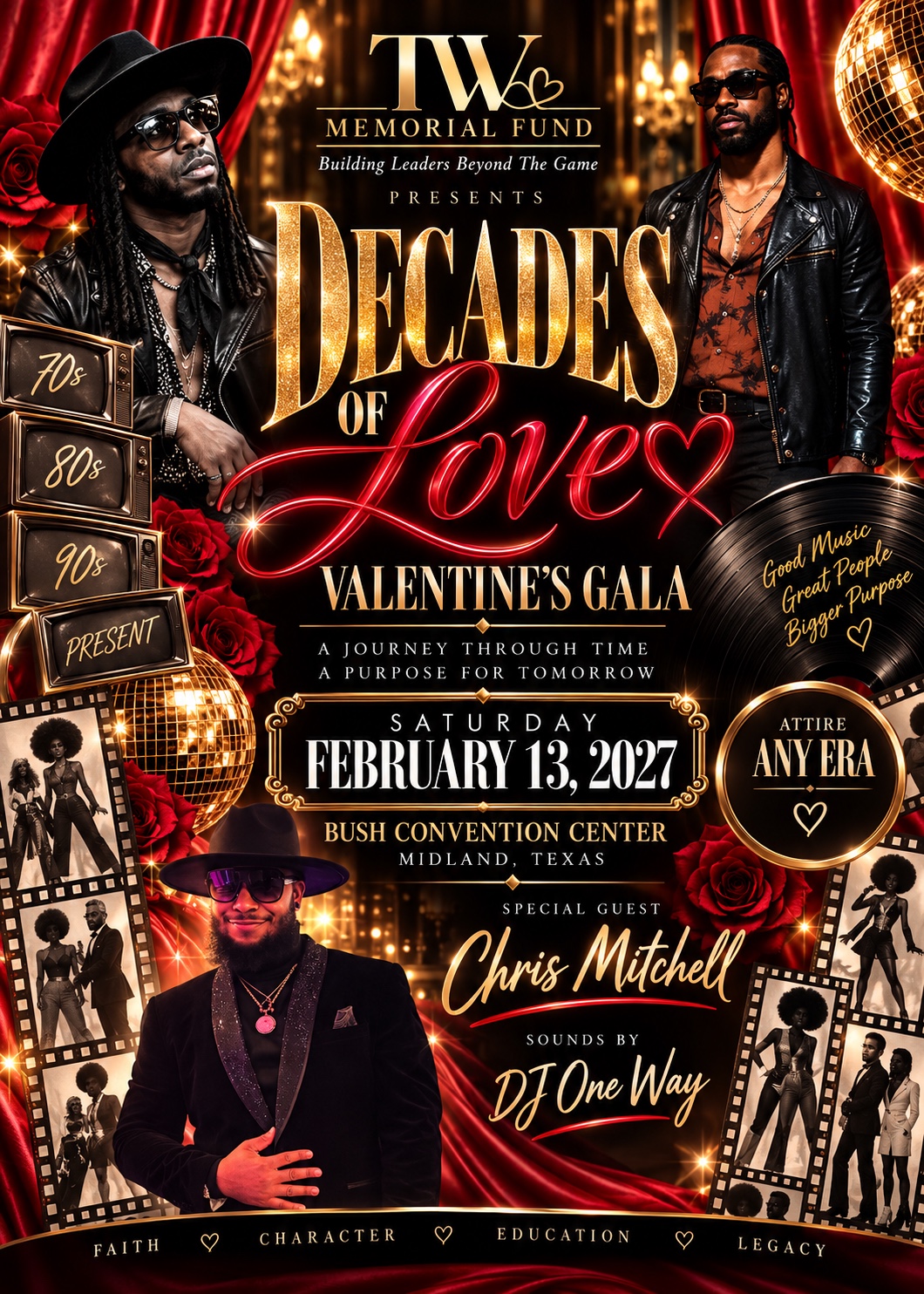 Decades of Love Valentine’s Gala at Bush Convention Center with Chris Mitchell and DJ One-Way